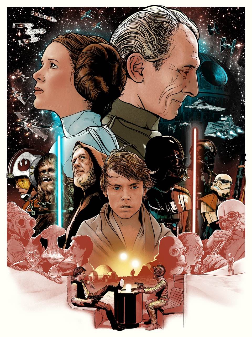 Star Wars by Joshua Budich, 18" x 24" Screen Print
