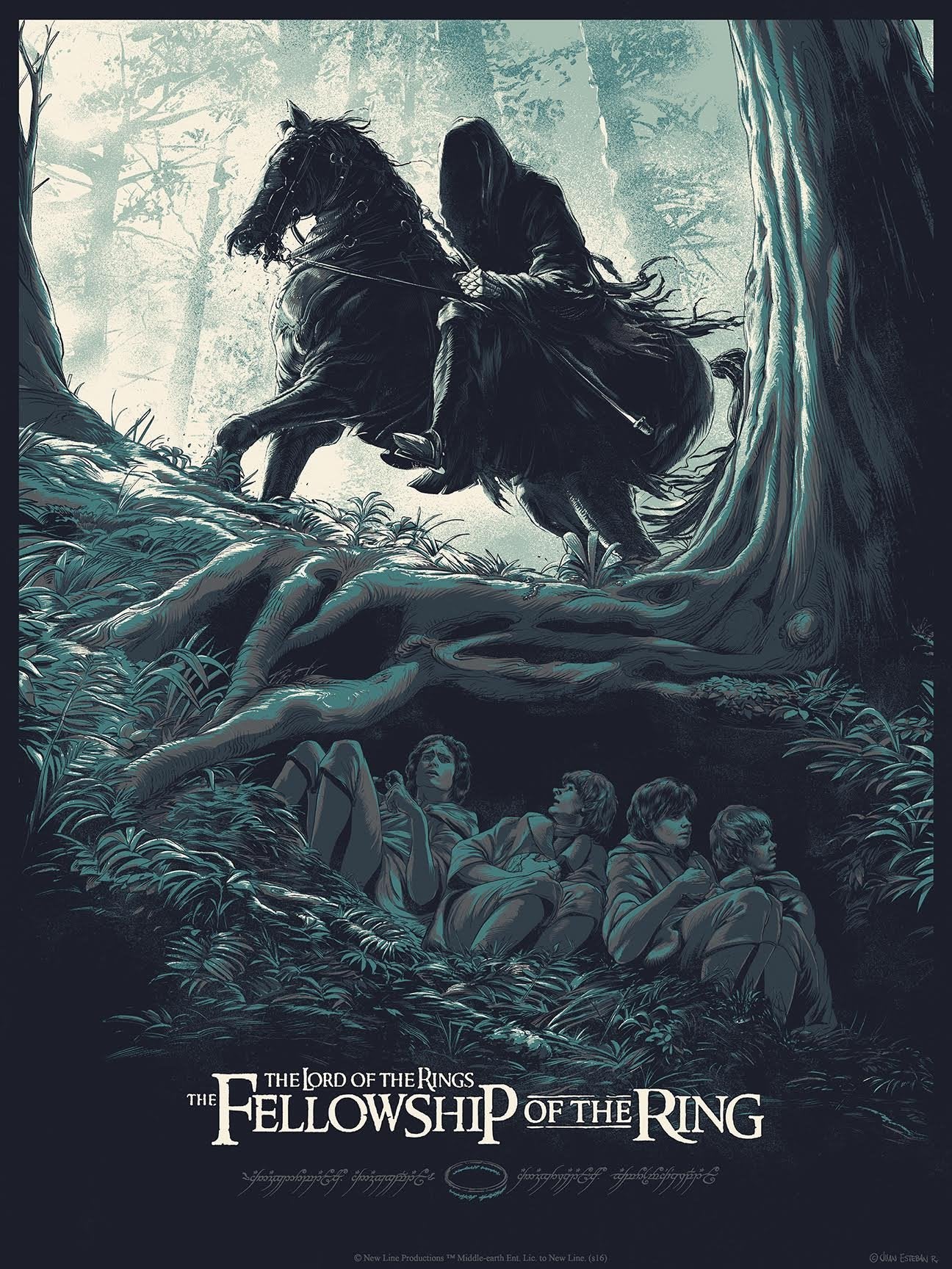 Lord of the Rings: The Fellowship of the Ring by Juan Esteban Rodriguez, 18" x 24" Screen Print