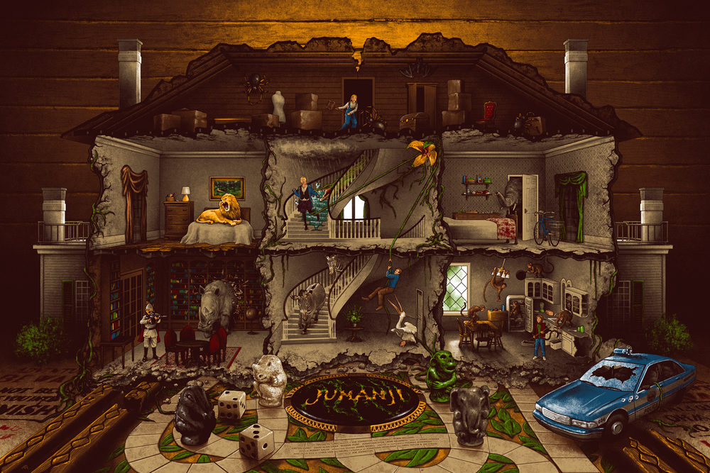 Jumanji by Adam Rabalais, 36" x 24" Screen Print