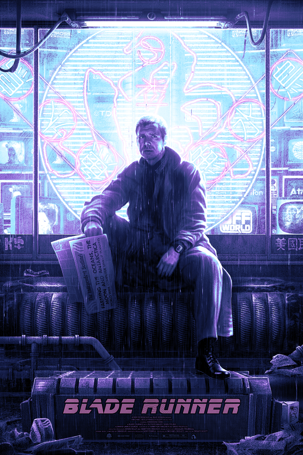 Blade Runner (Variant) by Kevin Wilson, 24" x 36" Screen Print