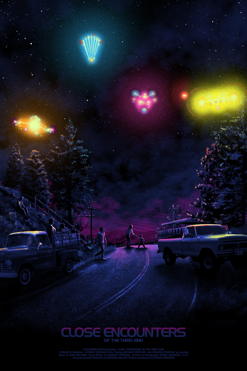 Close Encounters of the Third Kind by Kevin Wilson, 24" x 36" Screen Print