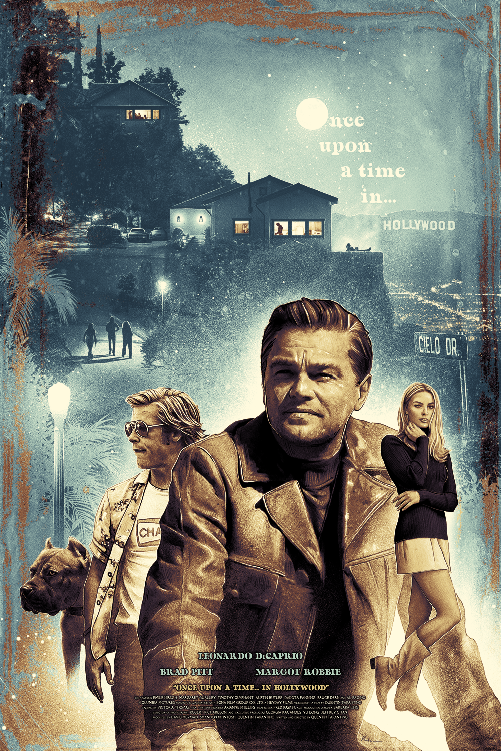 Once Upon a Time in Hollywood (Variant) by Kevin Wilson, 24" x 36" Screen Print