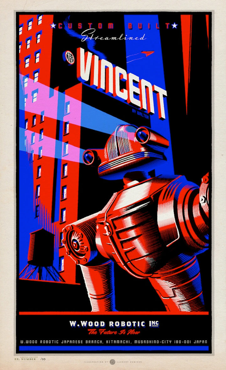Vincent (W. Wood Robotics Inc) by Laurent Durieux, 24" x 36" Fine Art Giclee