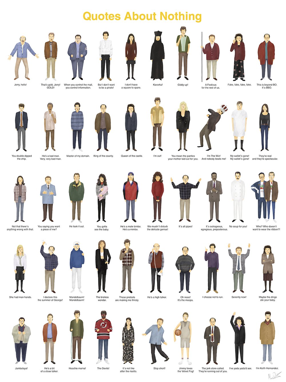 Seinfeld (Quotes About Nothing) by Max Dalton, 18" x 24" Archival Pigment Print