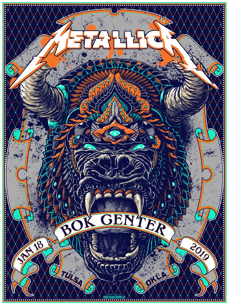 Metallica by BioWorkZ, 18" x 24" Screen Print