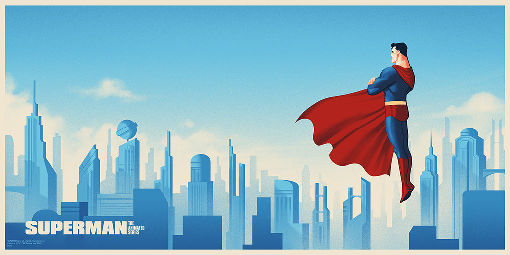 Superman Animated Series by Phantom City Creative, 36" x 18" Screen Print