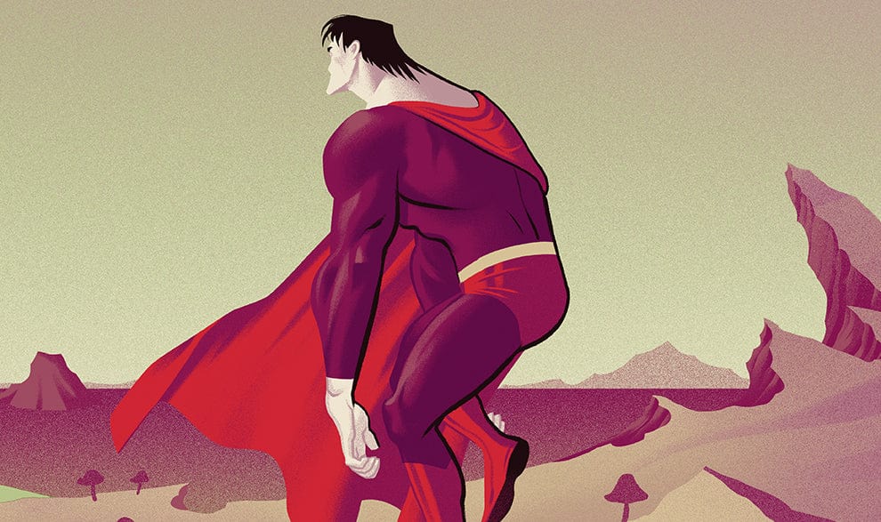 Superman The Animated Series (Bizarro Variant) by Phantom City Creative, 36" x 18" Screen Print