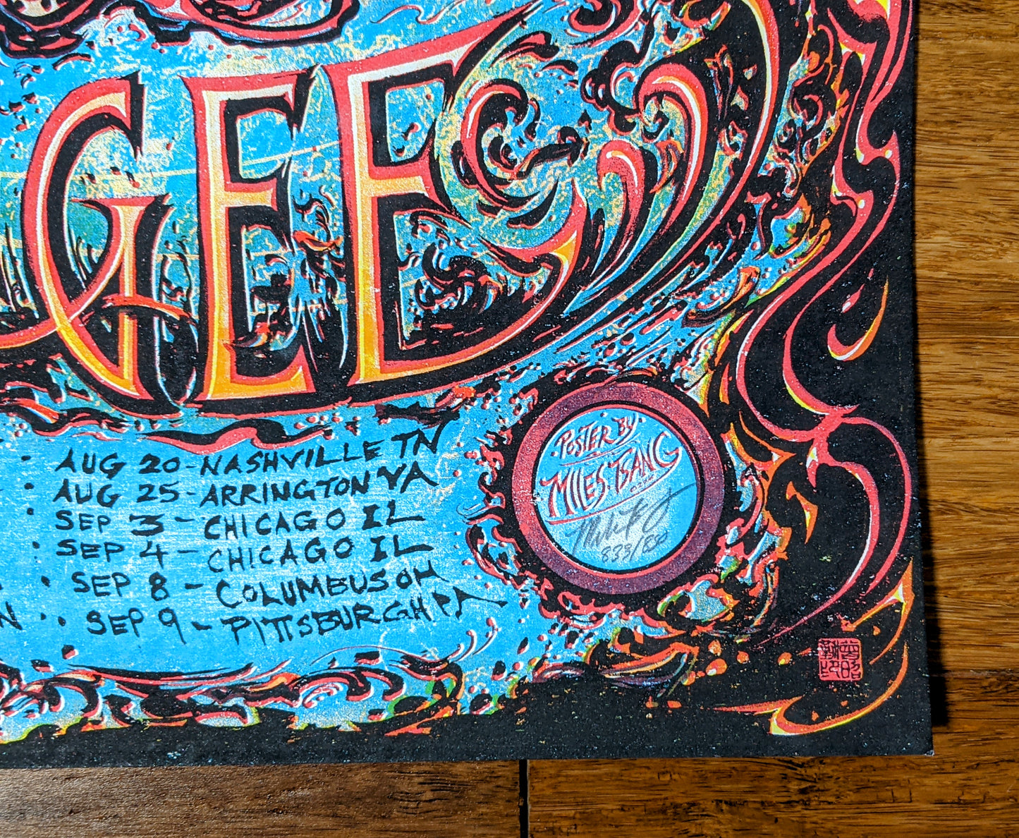 Umphrey's McGee Summer Tour 2016 Band Signed by Miles Tsang, 18" x 24" Screen Print