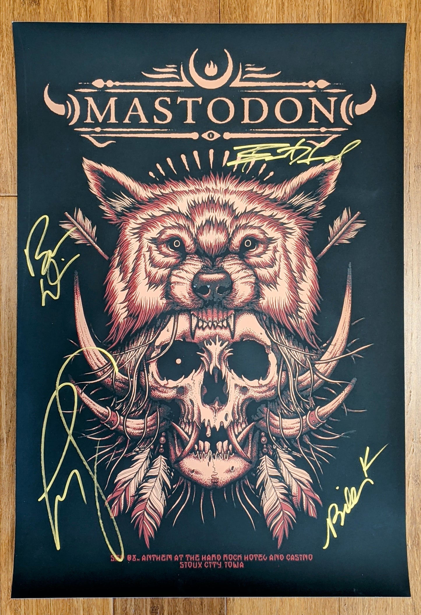 Mastodon Sioux City 2018 by, 17" x 25" Screen Print