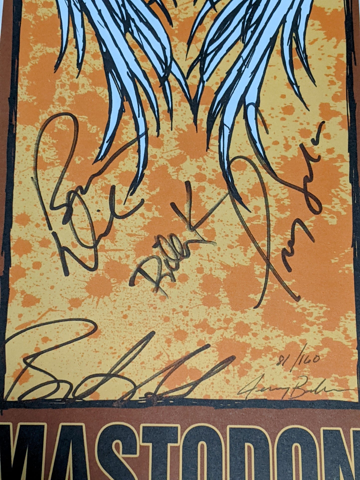 Mastodon Sauget 2007 Converge, Priestess by Jeremy Barber, 5" x 17" Screen Print