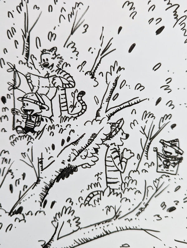 Calvin and Hobbes (Original Drawing 1/1) by Raid71