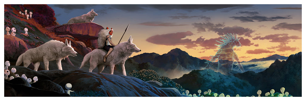 Princess Mononoke Version C by Pablo Olivera, 36" x 12" Fine Art Giclee