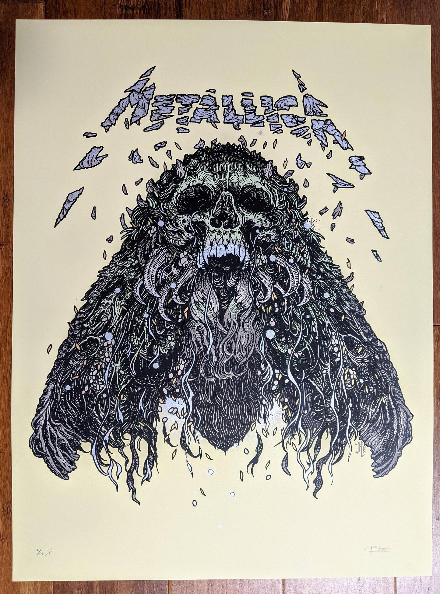 Metallica 2018 Moth Into the Flame by Richey Beckett, 18" x 24" Screen Print