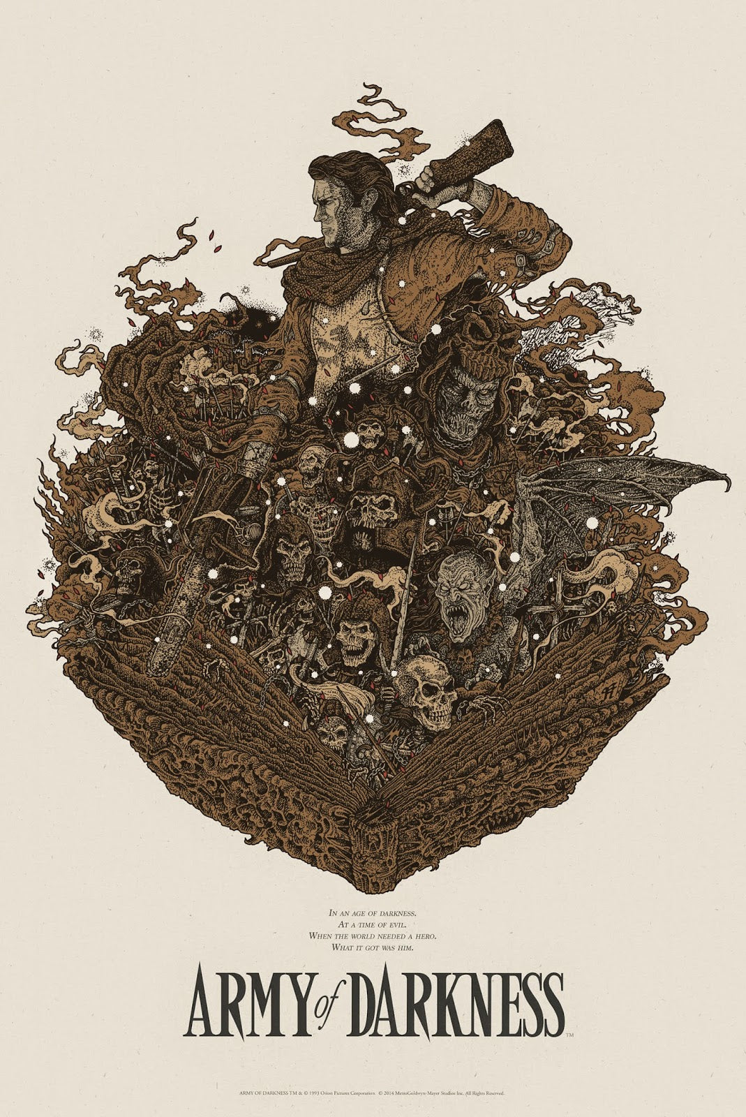 Army of Darkness (Variant) by Richey Beckett, 24" x 36" Screen Print
