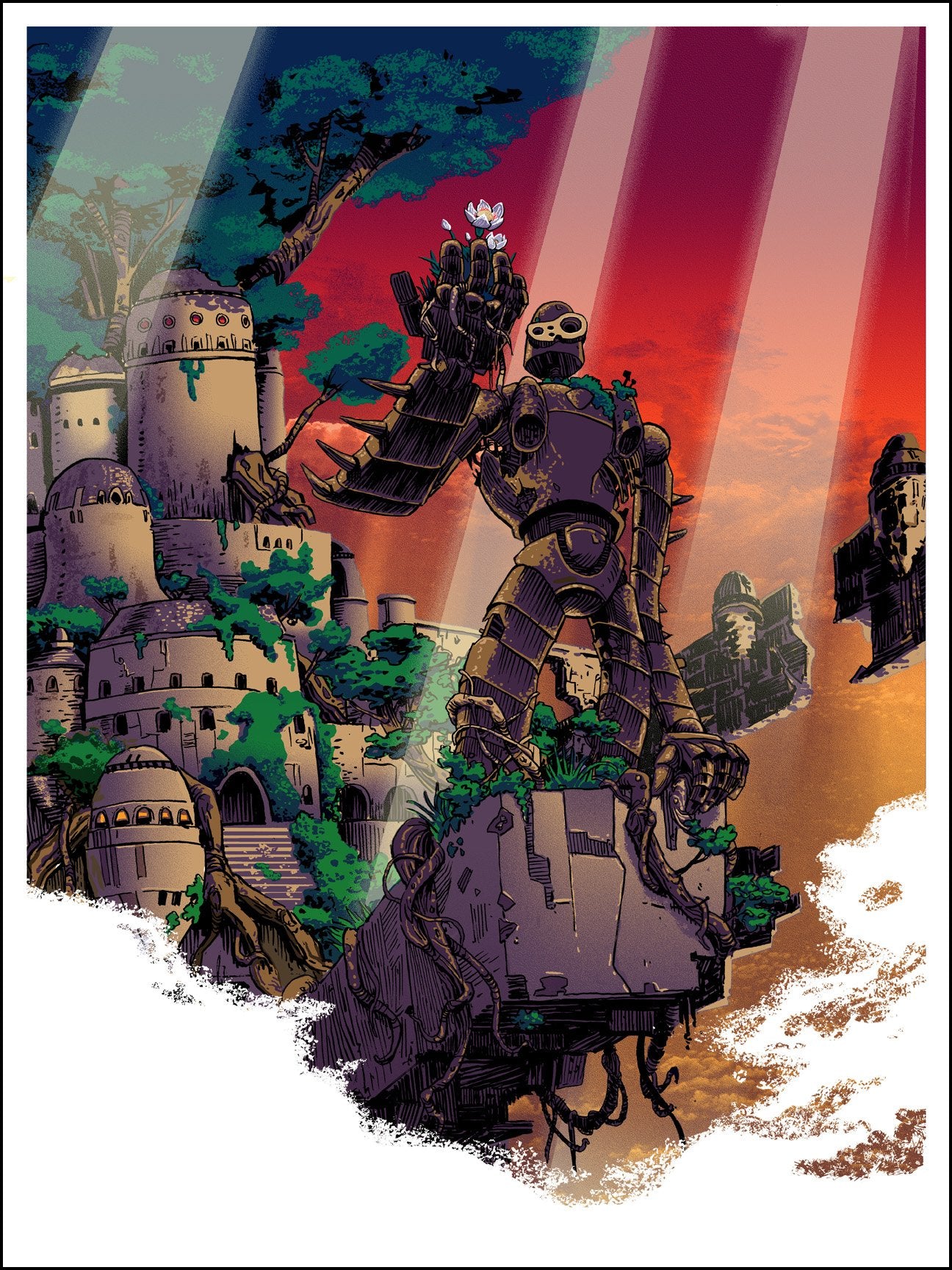 Laputa: Castle in the Sky by Tim Doyle, 18" x 24" Screen Print