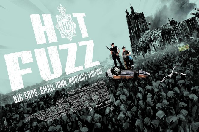 Hot Fuzz (variant) by Jock, 36" x 24" Screen Print