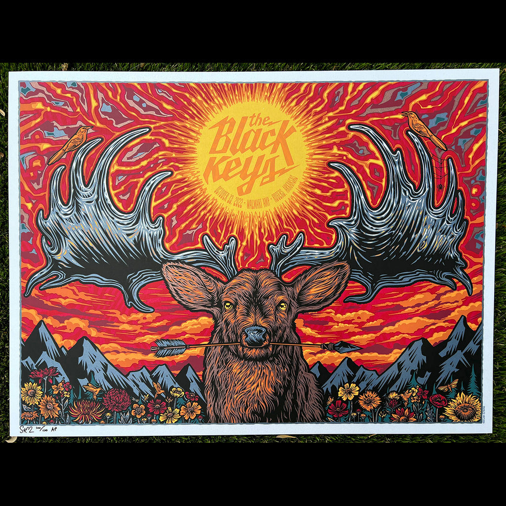 Black Keys Rogers 2022 by Todd Slater, 24" x 18" Screen Print