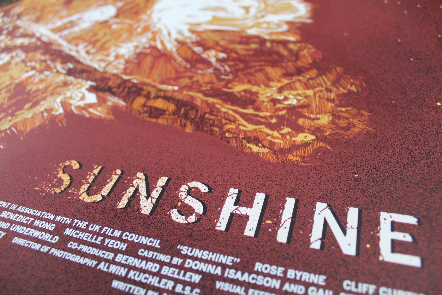 Sunshine by Nathan Chesshir, 36" x 24" Screen Print with Gold Metallic Inks