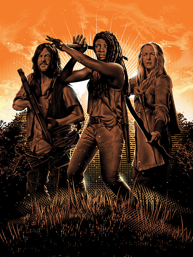 The Walking Dead by Tracie Ching, 12" x 16" Screen Print