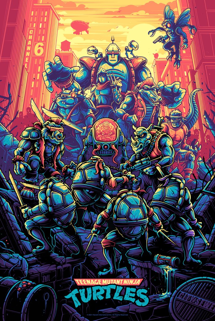 Teenage Mutant Ninja Turtles (Variant) by Dan Mumford, 24" x 36" Screen Print