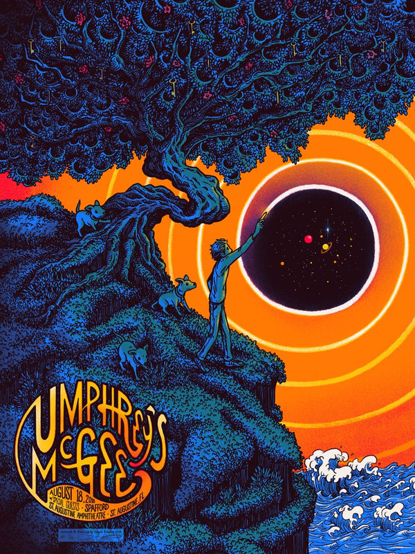 Umphrey's McGee St. Augustine 2018 by James Flames, 18" x 24" Screen Print