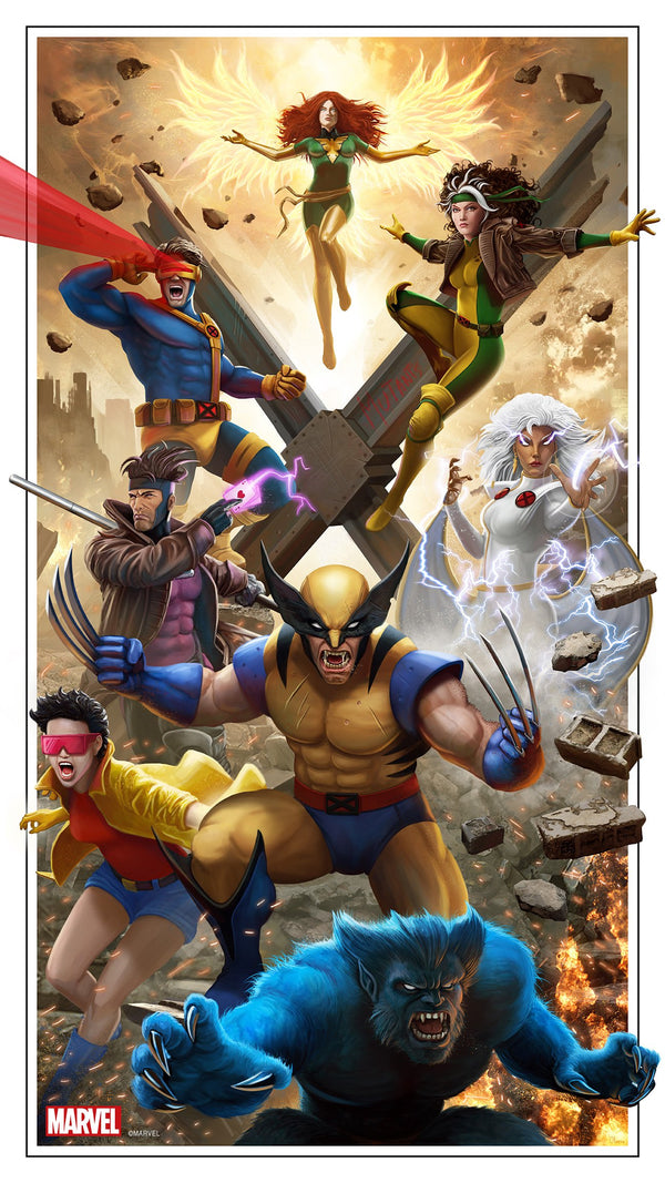 X-Men: The Animated Series by Pablo Olivera, 18" x 32" Fine Art Giclee
