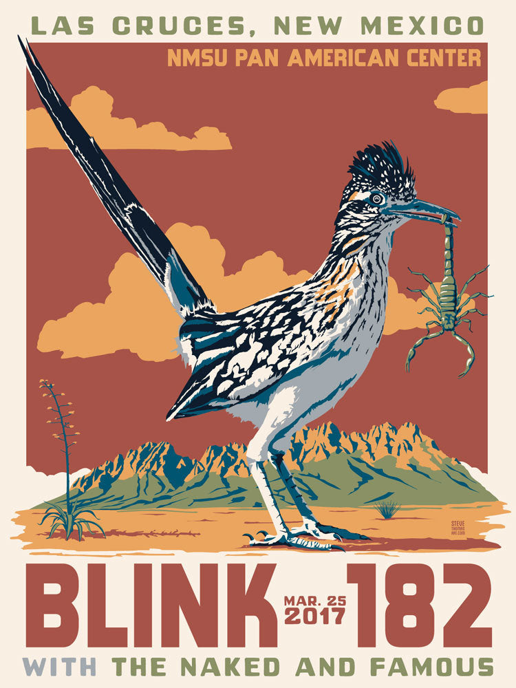 Blink-182 Las Cruces 2017 by Steve Thomas, 18" x 24" Screen Print