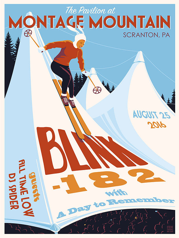 Blink-182 Scranton 2016 by Steve Thomas, 18" x 24" Screen Print