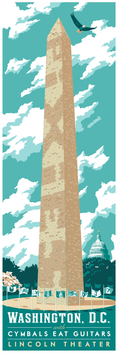 Pixies Washington 2017 by Steve Thomas, 12" x 36" Screen Print