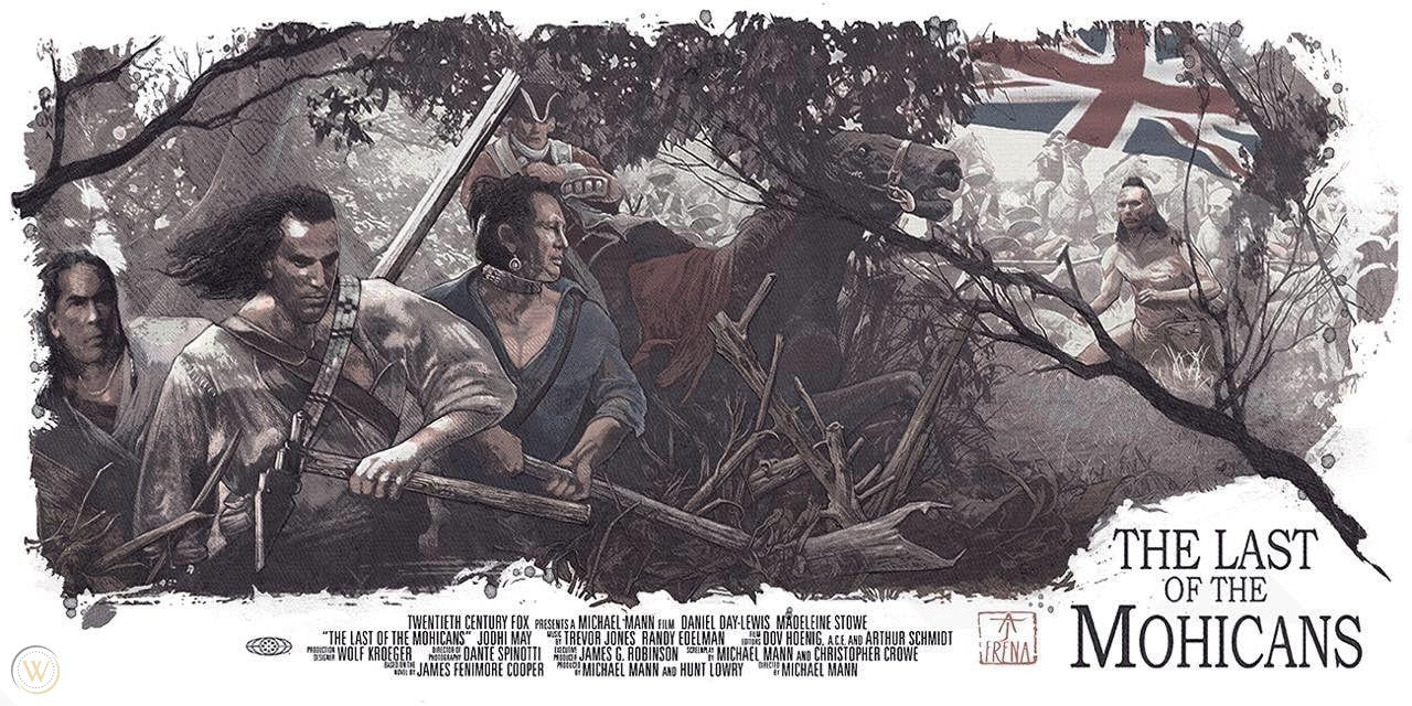 The Last of the Mohicans by AJ Frena, 36" x 18" Screen Print