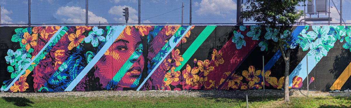 POW! WOW! DC Hand Embellished by Tracie Ching, 12" x 36" Screen Print