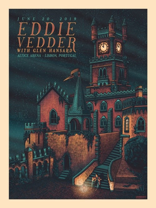 Eddie Vedder Lisbon 2019 Pearl Jam by Luke Martin, 18" x 24" Screen Print