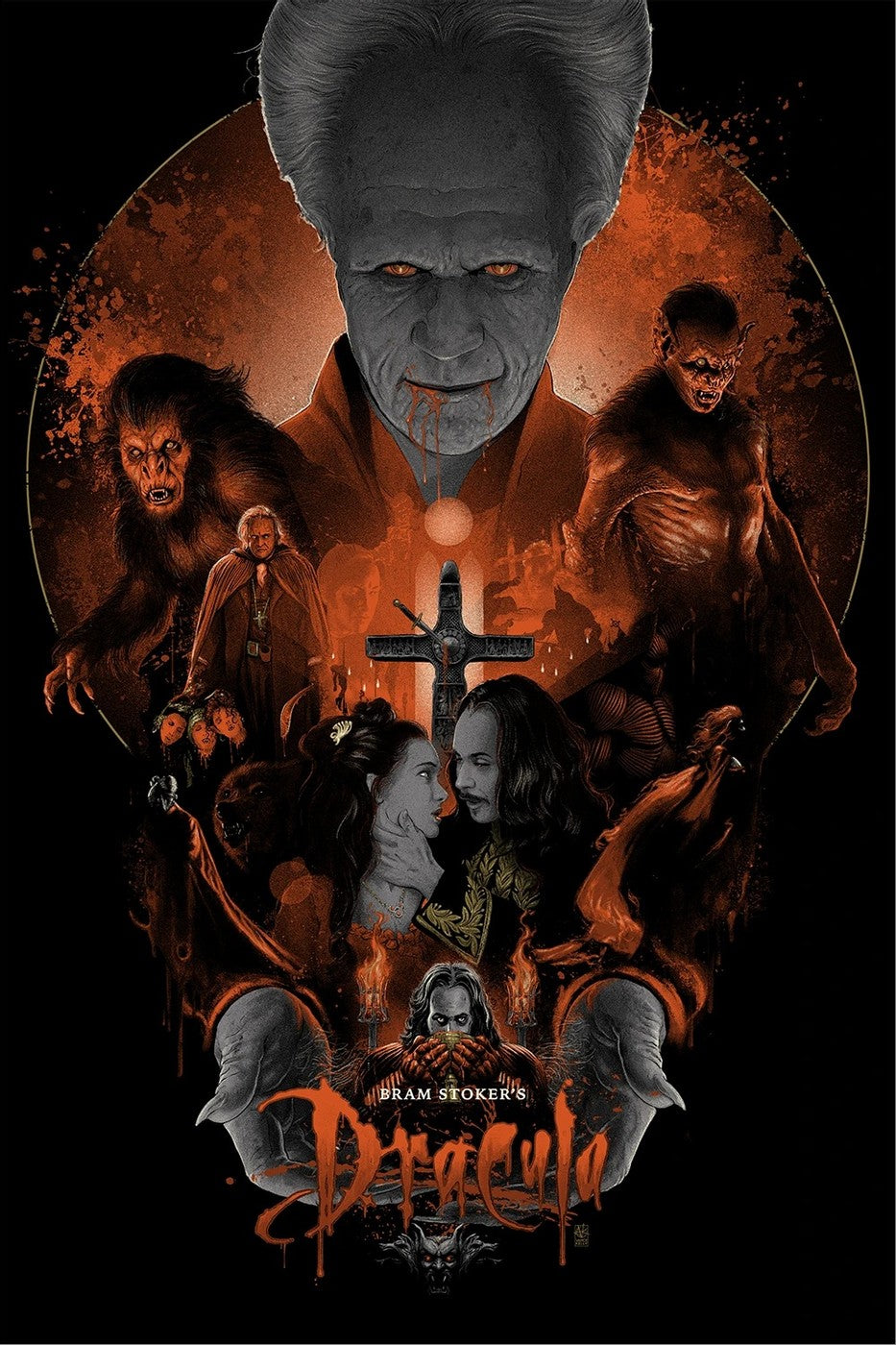 Dracula (1992) by Vance Kelly, 24" x 36" Screen Print