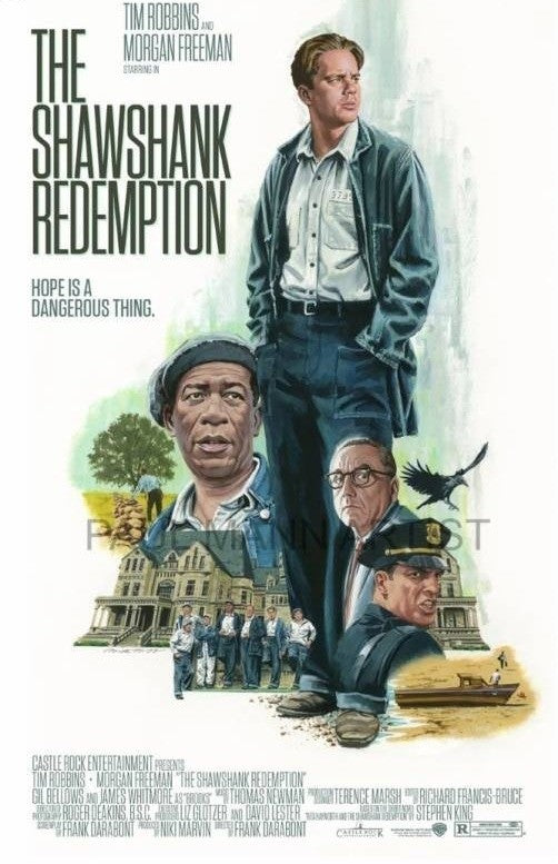 The Shawshank Redemption by Paul Mann, 24" x 36" Screen Print