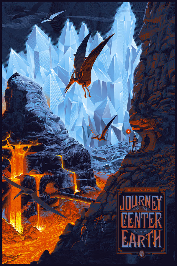 Journey To The Center Of The Earth by Laurent Durieux, 24" x 36" Screen Print