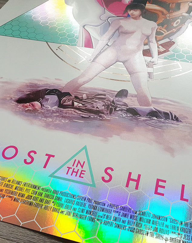 Ghost in the Shell (Rainbow Foil) by Alberto Reyes, 24" x 36" Screen Print