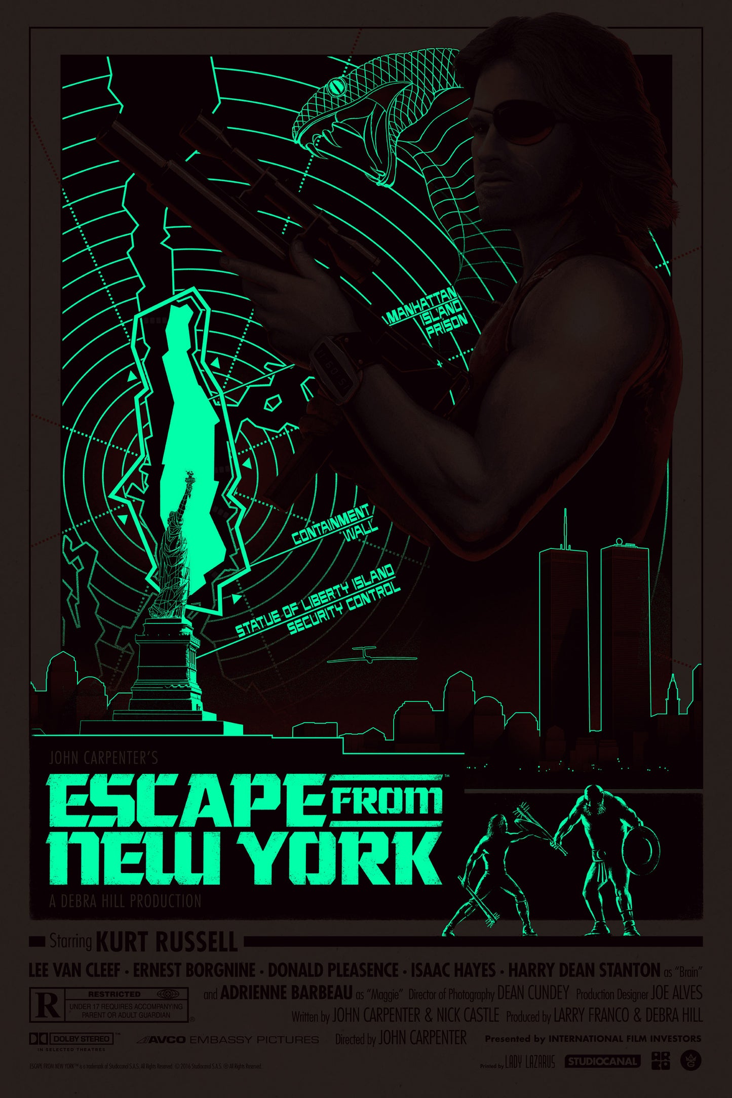 Escape From New York (GID Variant) by Matt Ferguson, 24" x 36" Screen Print