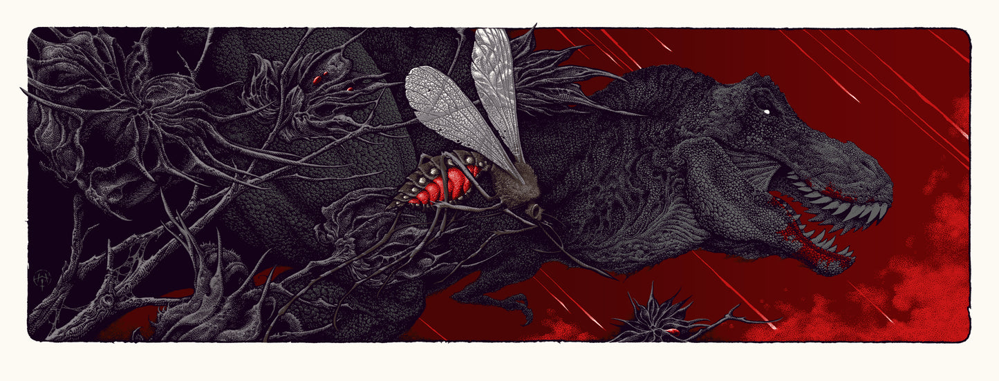 Jurassic Park (Inclusion) by Aaron Horkey, 36" x 13.75" Screen Print