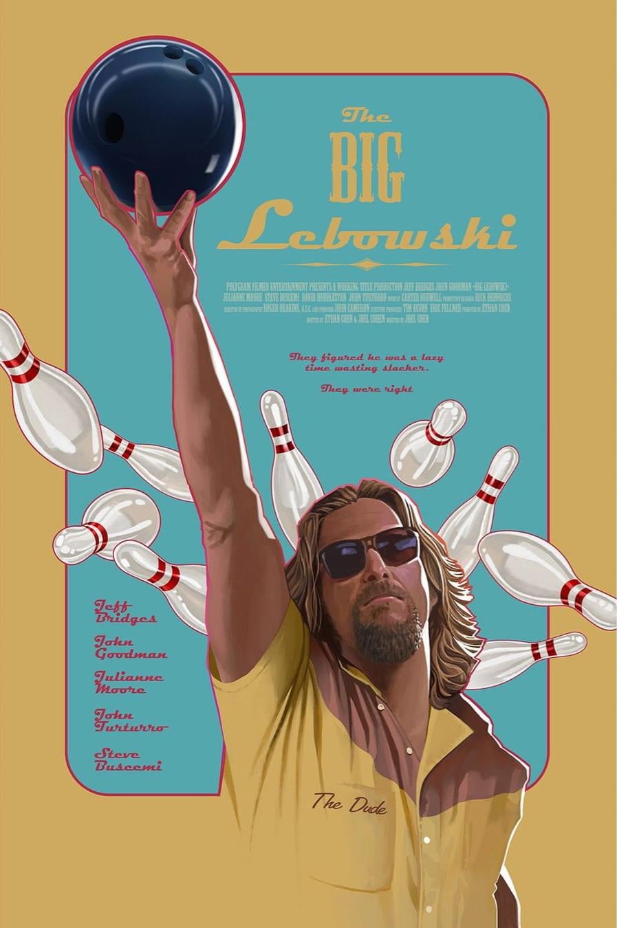 The Big Lebowski by Yvan Quinet, 24" x 36" Screen Print