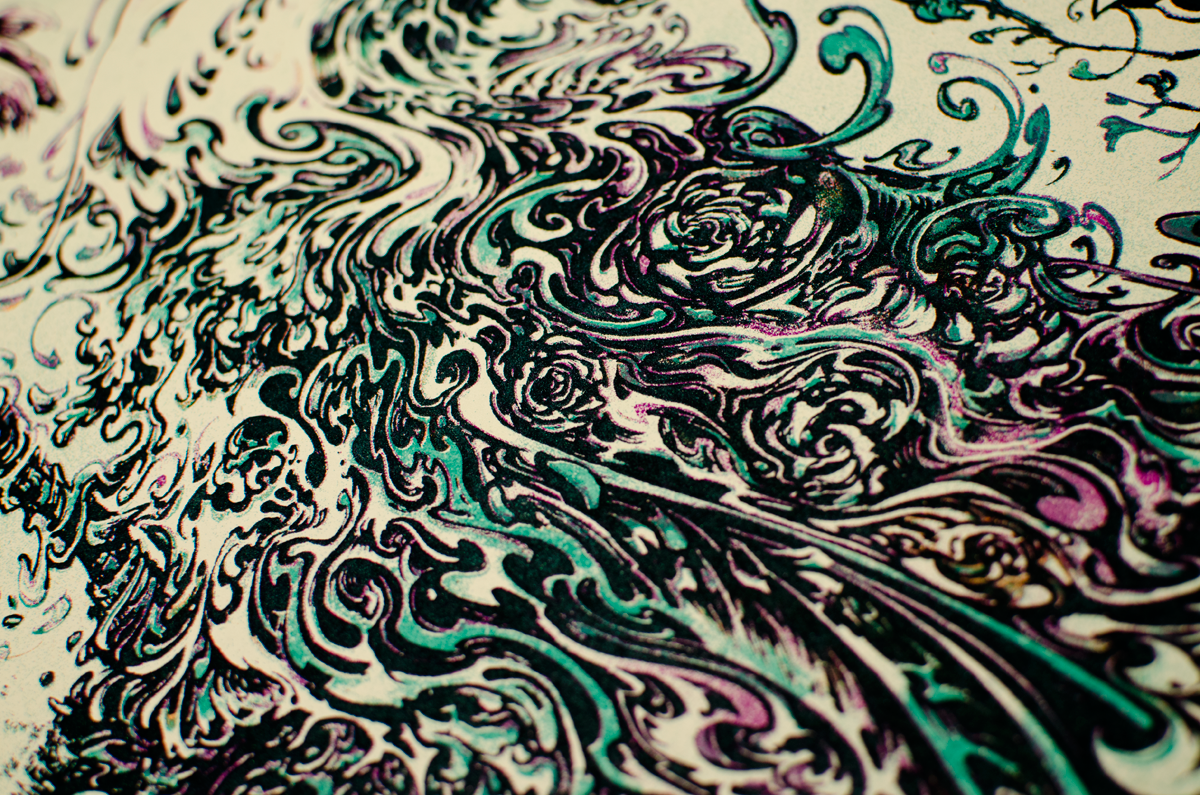 Widespread Panic St. Louis 2014 GID Dusk Variant by Miles Tsang, 18" x 24" Screen Print