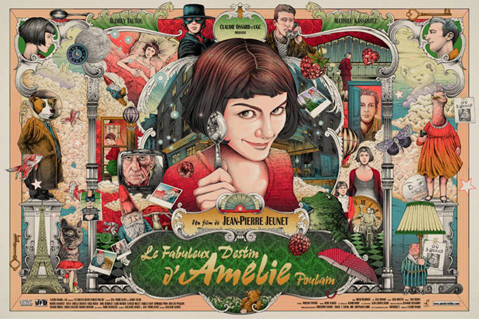 Amelie by Ise Ananphada, 36" x 24" Screen Print with Gold Metallic Inks