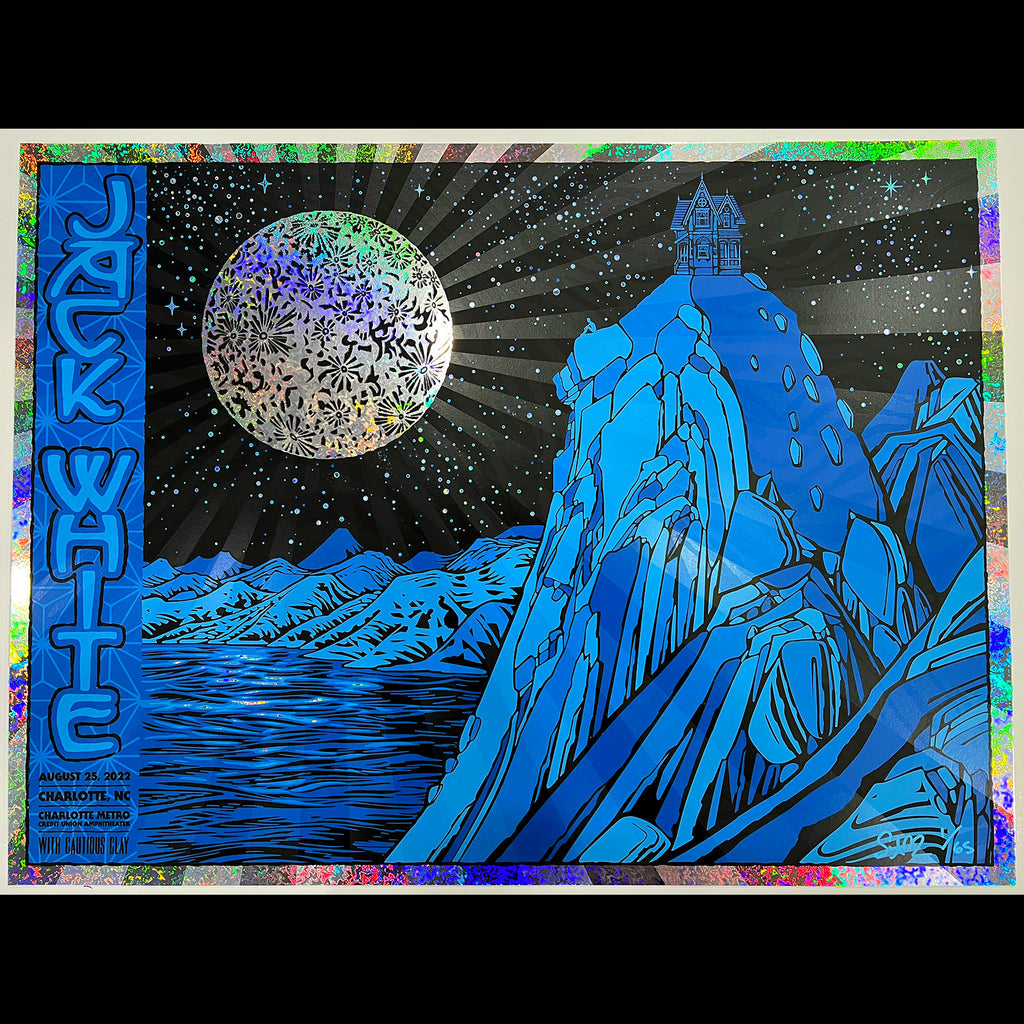 Jack White Charlotte 2022 FOIL by Todd Slater, 24" x 18" Screen Print on Foil Paper