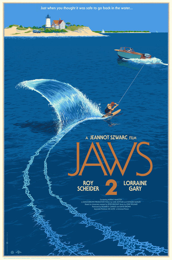 Jaws 2 by Laurent Durieux, 24" x 36" Screen Print