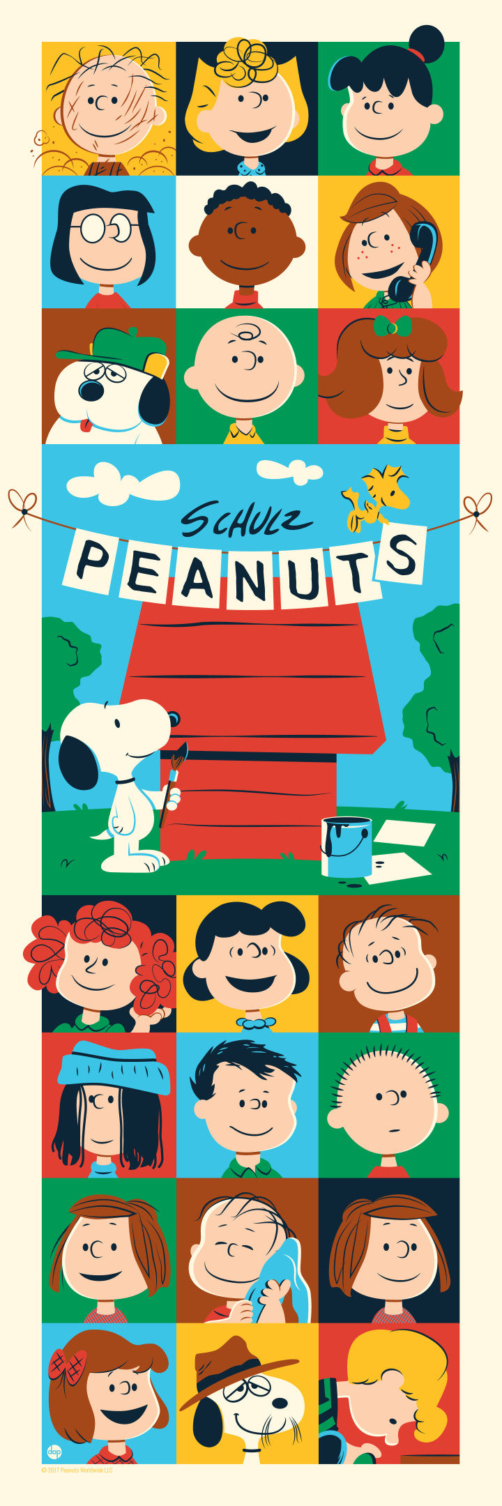 Peanuts by Dave Perillo, 12" x 36" Screen Print
