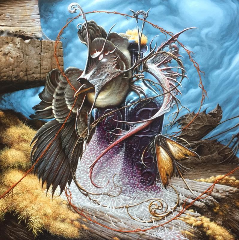 The Rotting Time by Aaron Horkey, 12.75" x 12.75" Fine Art Giclee with varnish overlay