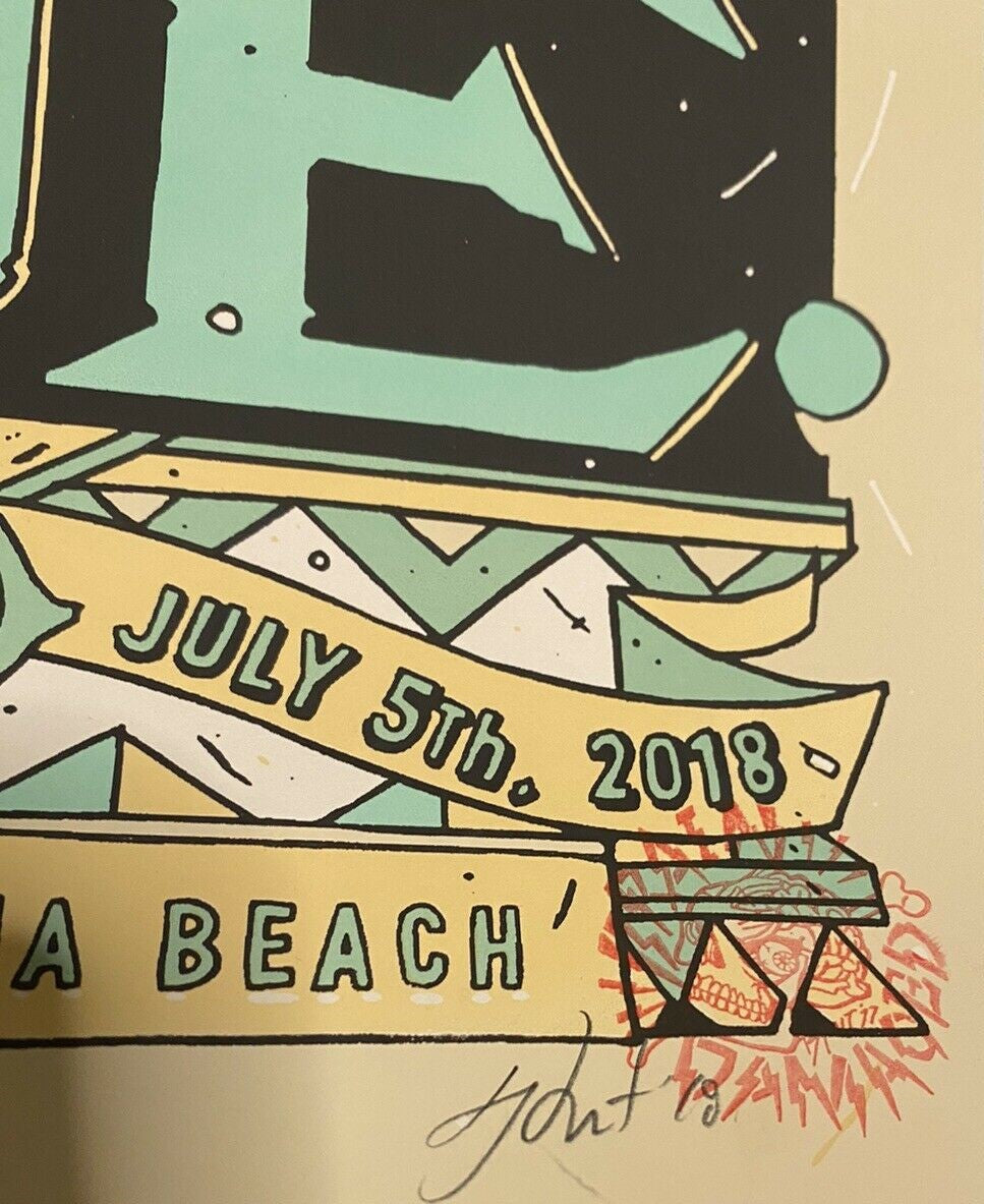 Moe. Solana Beach 2018 by Tyler Stout, 12" x 24" Screen Print