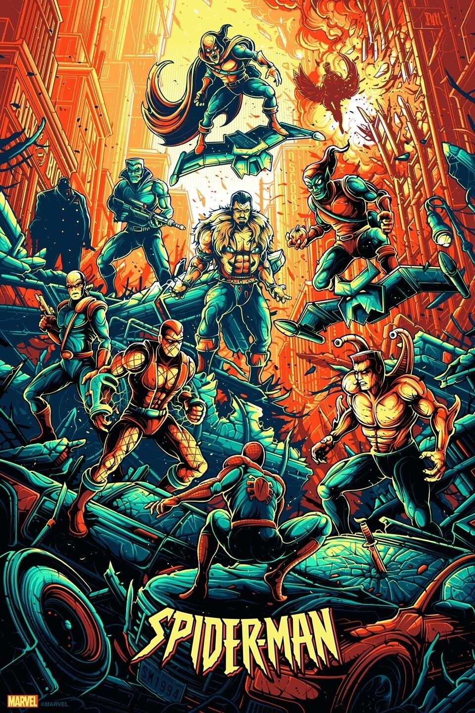 Spider-Man The Animated Series Villains Variant A by Dan Mumford, 24" x 36" Screen Print