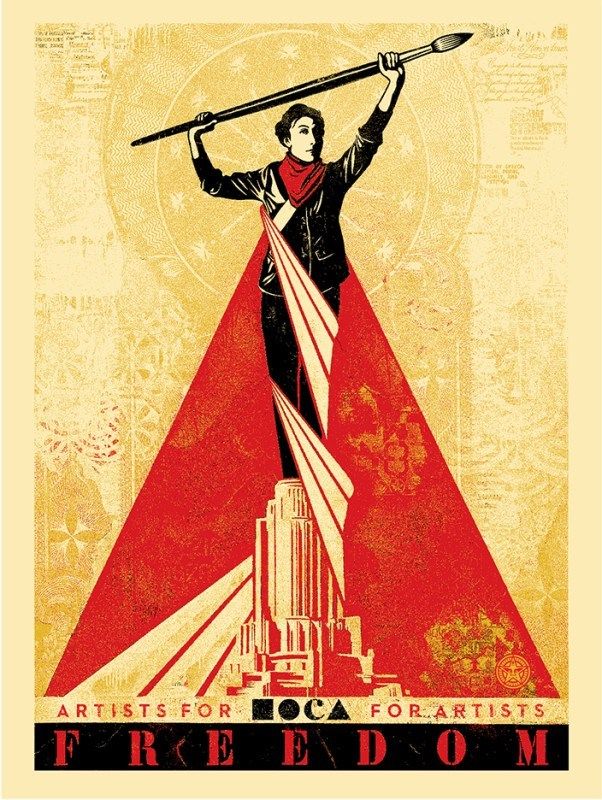 Artists for Freedom by Shepard Fairey, 18" x 24" Screen Print