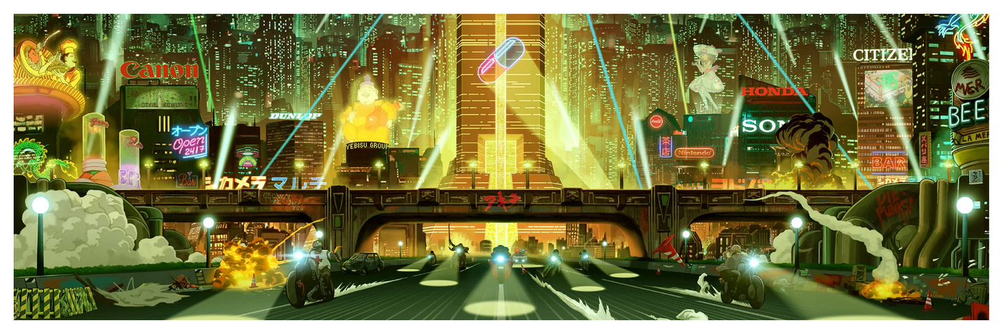 Akira Foil Variant by Pablo Olivera, 36" x 12" Fine Art Giclee