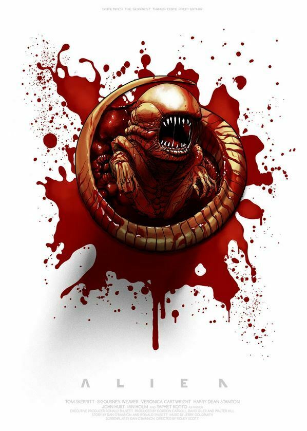 Alien (Chestburster) by Yvan Quinet, 24" x 36" Screen Print